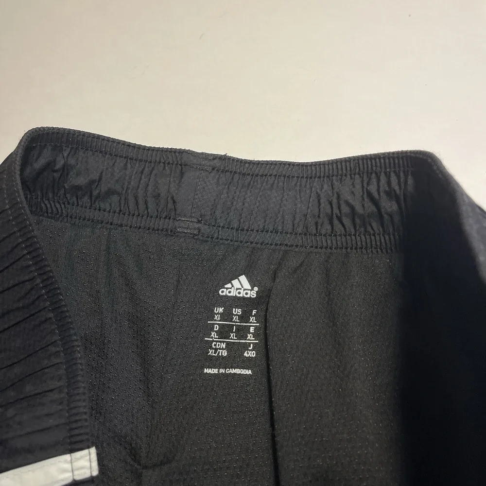 Adidas Men Track Pants Black XL Ankle Zip Lined Lightweight Logo Gym Striped